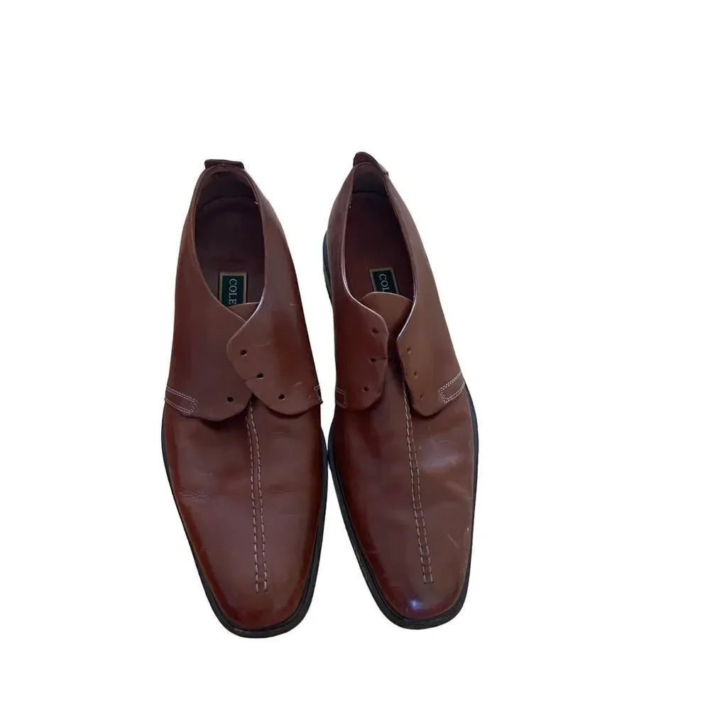 Cole Haan Mens Brown Leather Beckett Split Toe Oxford Dress Shoes Size 13M